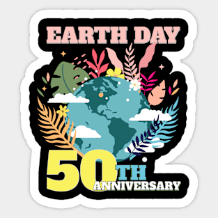 Earth Day 2020 50th Anniversary Floral Mother Earth Sticker